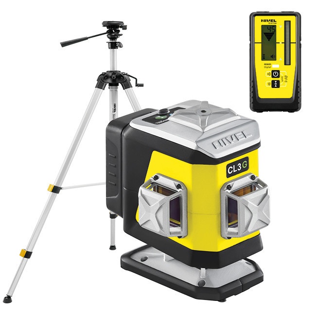 Nivela laser verde in cruce Nivel System CL3G cu trepied SJJM1EX receptor RD800